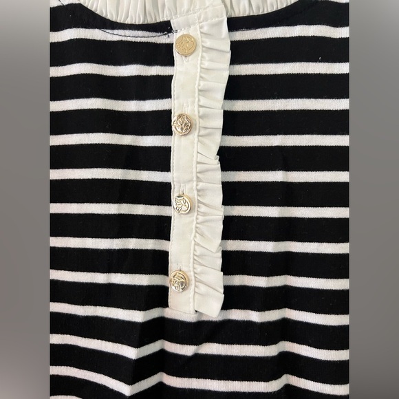 Draper Black and White Striped Short Sleeve Top size XL (F127) - Picture 4 of 10